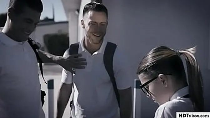 Nerdy student takes double penetration after bullying