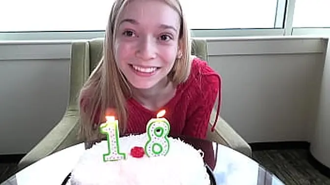 Fresh and innocent 18-year-old blonde receives big rod