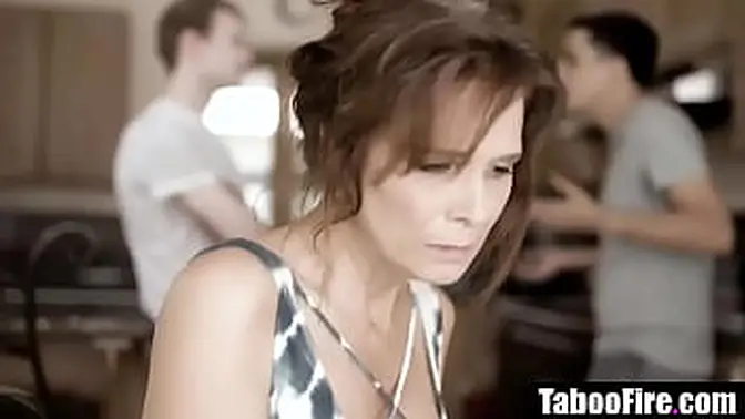 Evil stepsons double penetrate mature step-mom in taboo family fuckfest