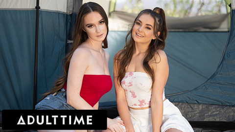 ADULT TIME - Stepsisters Slinging Pussy✌ Juice Together on Staycation Quaalude