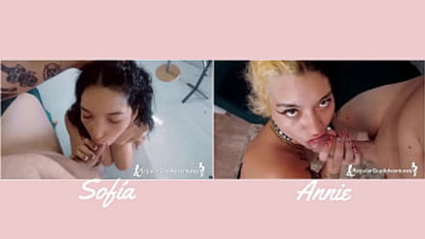 Raw lust ignites as Sofia's curves clash with Annie's seductive pounces in an X-rated showdown