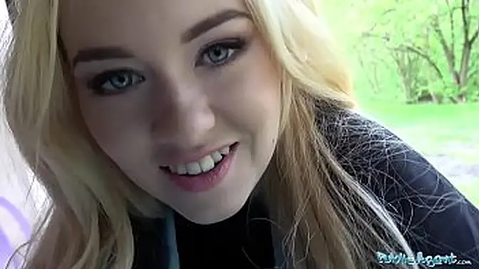 Public blonde student gets fucked by stranger for cash