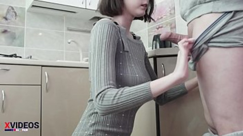 Blowjob, ass🍑, tits, cum, pantsless, kitchen sex, facial, dressed cum