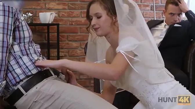 Cuckolded teen bride watches as cameraman pays for Czech couple's wedding
