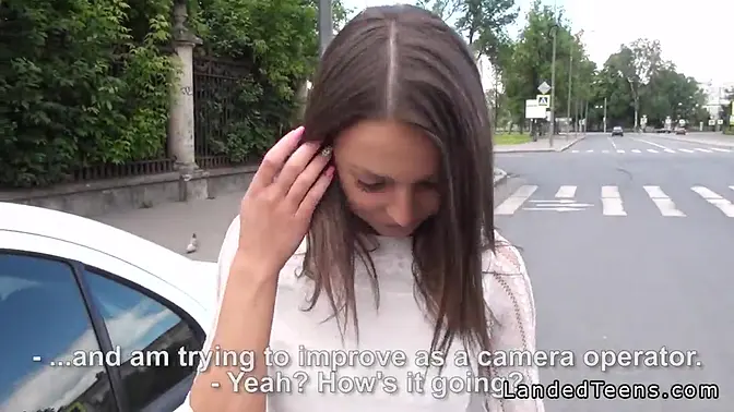 Beautiful Russian teen gets anal fucked POV outdoor