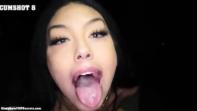 Blonde teenie gets 10 massive dicks down her throat - intense deepthroating