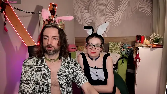 Skinny blonde beauty dances for her man in bedroom