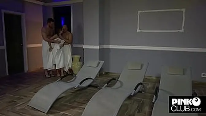 Malena the Apulian gets double penetrated in a steamy spa scene