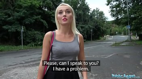Blonde Buxy Whore Gets Slam-Fucked By Random Guy in Public