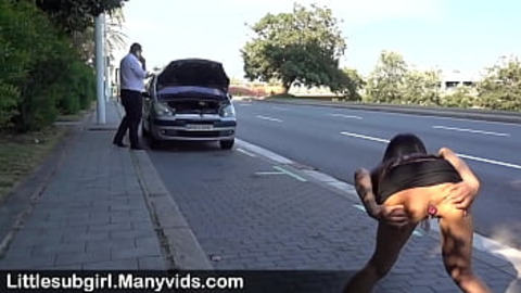 Raw Asian booty ravaged in public and seized by authority!