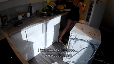 Kinky plumbing job gets hot teen mom serviced on the counter