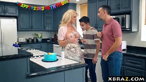 Mom gets ravaged by multiple cocks, gets DP'd like a pro at her birthday bash!