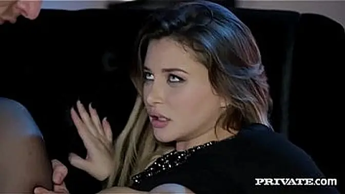 Busty Anna Polina takes hard DP in 3some