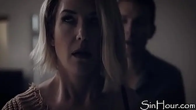 Stepmom Kit Mercer helps stepson's throbbing erection