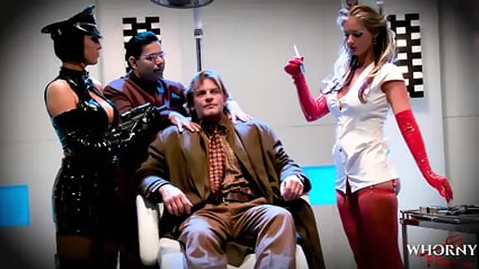 Whorny Films parody: Kinky latex orgy with hot babes