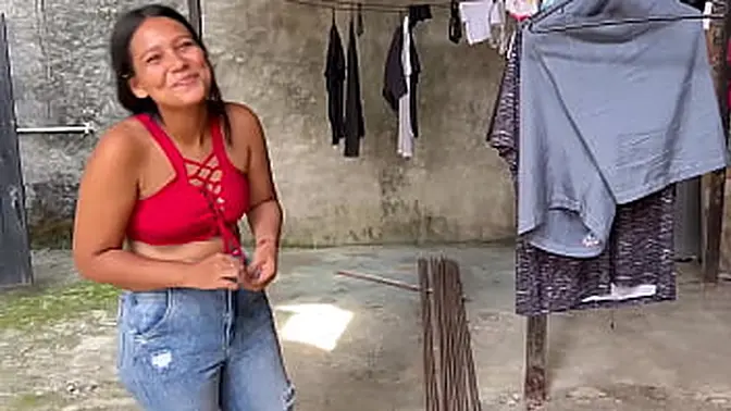 Latina cutie deepthroats and rides big cock for cash