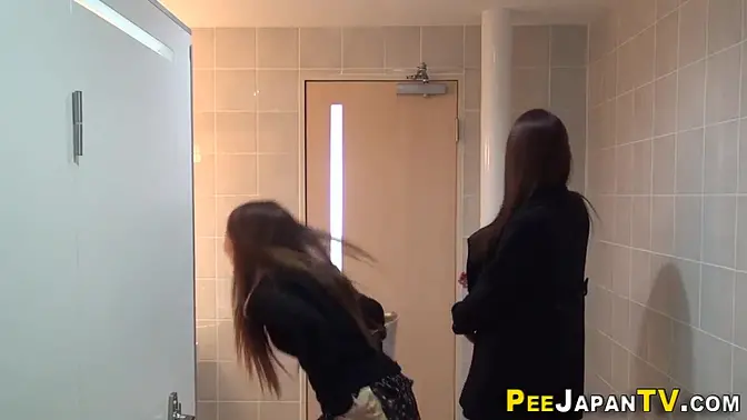 Asian teen pisses herself in public caught by spy cam