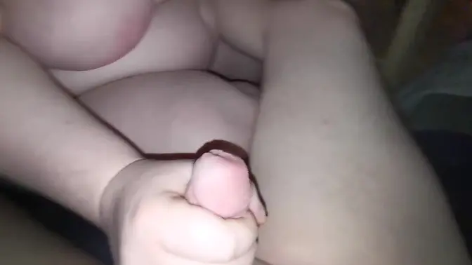 Curvy German wife gags on huge toy while training hubby's small cock