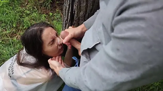 Teen slut gets fisted and facialed in public