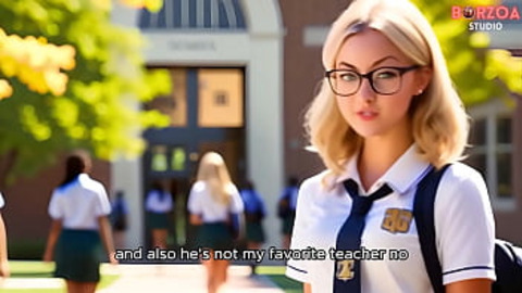 Blonde teen tit gets teacher's approval & then gets brutally banged for favors (Part 1)