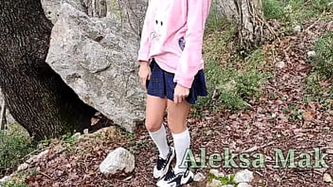 Outdoor Handjob Tease Ends with Creampie for 18yo Friend