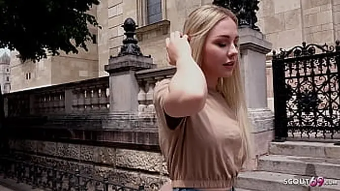 Sexy German scout gets paid to engage in explicit &mdash;  dirty sex talk and actions