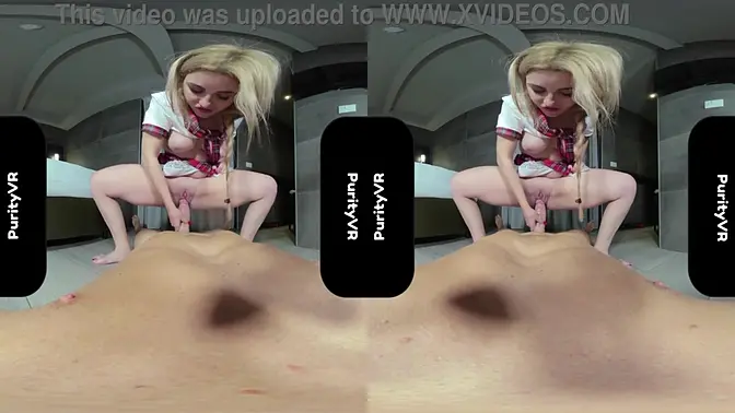 Sensual blonde milf Dominique rides and sucks big cock in her bedroom