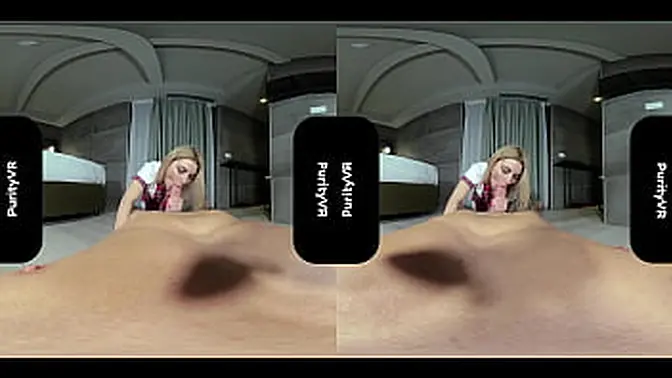 Sensual blonde milf Dominique rides and blows big cock in her bedroom