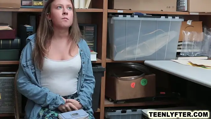 Young shoplifter gets caught and fucked by security