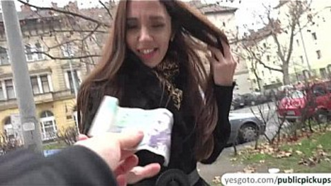 Racy Russian vixen makes buck flashing thongs to unsuspecting dude
