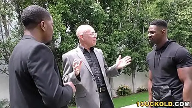 Busty blonde wife gets two big black cocks in threesome