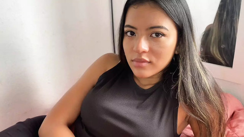 Step-sis waited naked in our shared space, eyes fixed on my thick, pulsing meat