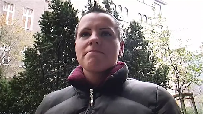 German busty babe deepthroats and rides cock