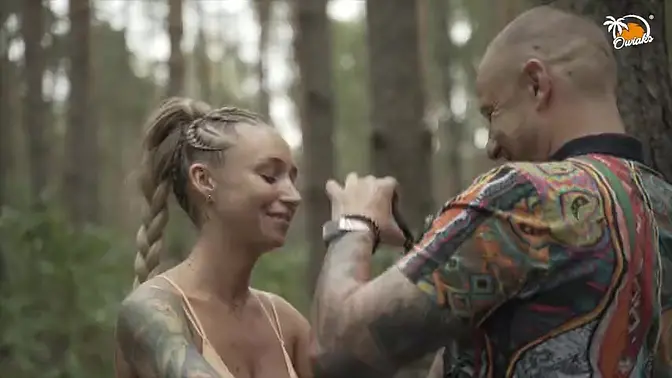 Someone is watching us when I blow my man's penis and swallow his sperm