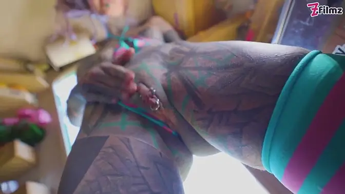 Wild camper sex with busty brunette and tattooed stud