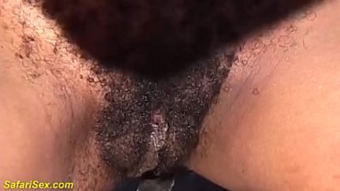 Raucous, flaxen-haired, ebony juvenile receives intense, forceful coitus courtesy of her robust paramour