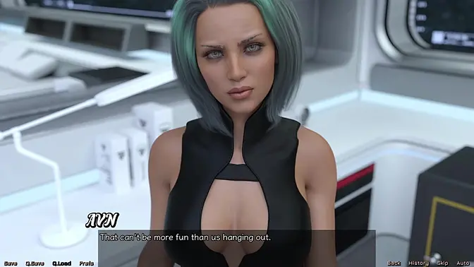 Busty alien babe dominates in space - animated 3D gameplay