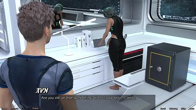 Busty alien babe dominates in space - animated 3D gameplay