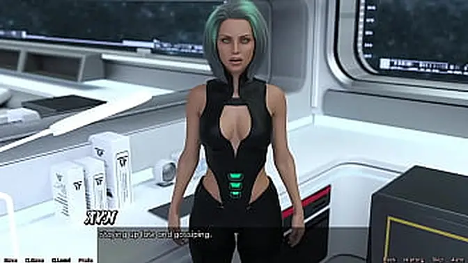 Busty alien babe dominates in space - animated 3D gameplay