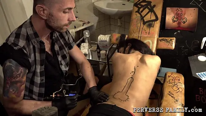 Tattooed German teen fucked at wild party