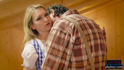 Slutty blonde bombshell gets ravaged by horny🥵 farmer's giant cock🌭