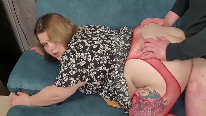 Chubby student girlfriend with huge ass gets fucked and creampied