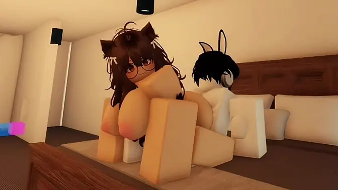 Roblox submissive cat girl takes cock virginity
