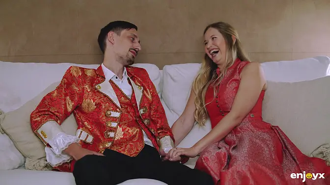 Curvy blonde Stella Cardo moans with joy during passionate sex