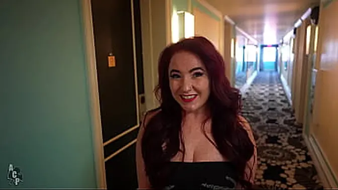 Redheaded slutty housewife gets black cock in her huge ass