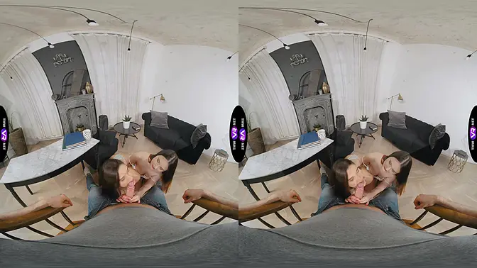 Busty brunette and petite blonde please muscular guy