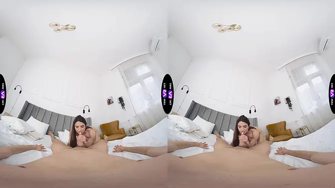 Woman drinks his hot load