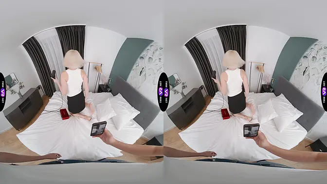 Naughty girl tries on huge cock