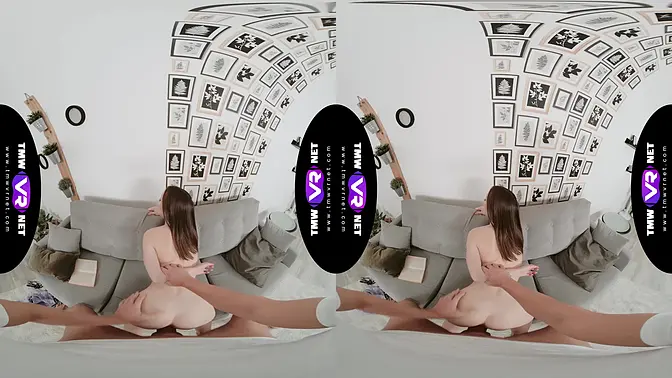 Sultry babe rides cock on the couch