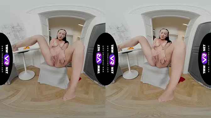 Brunette beauty comes after wild dance